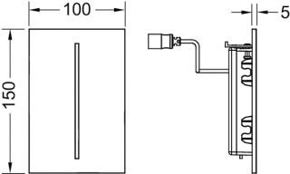 TECE Панель смыва писсуара TECEfilo 7,2 В 9242055